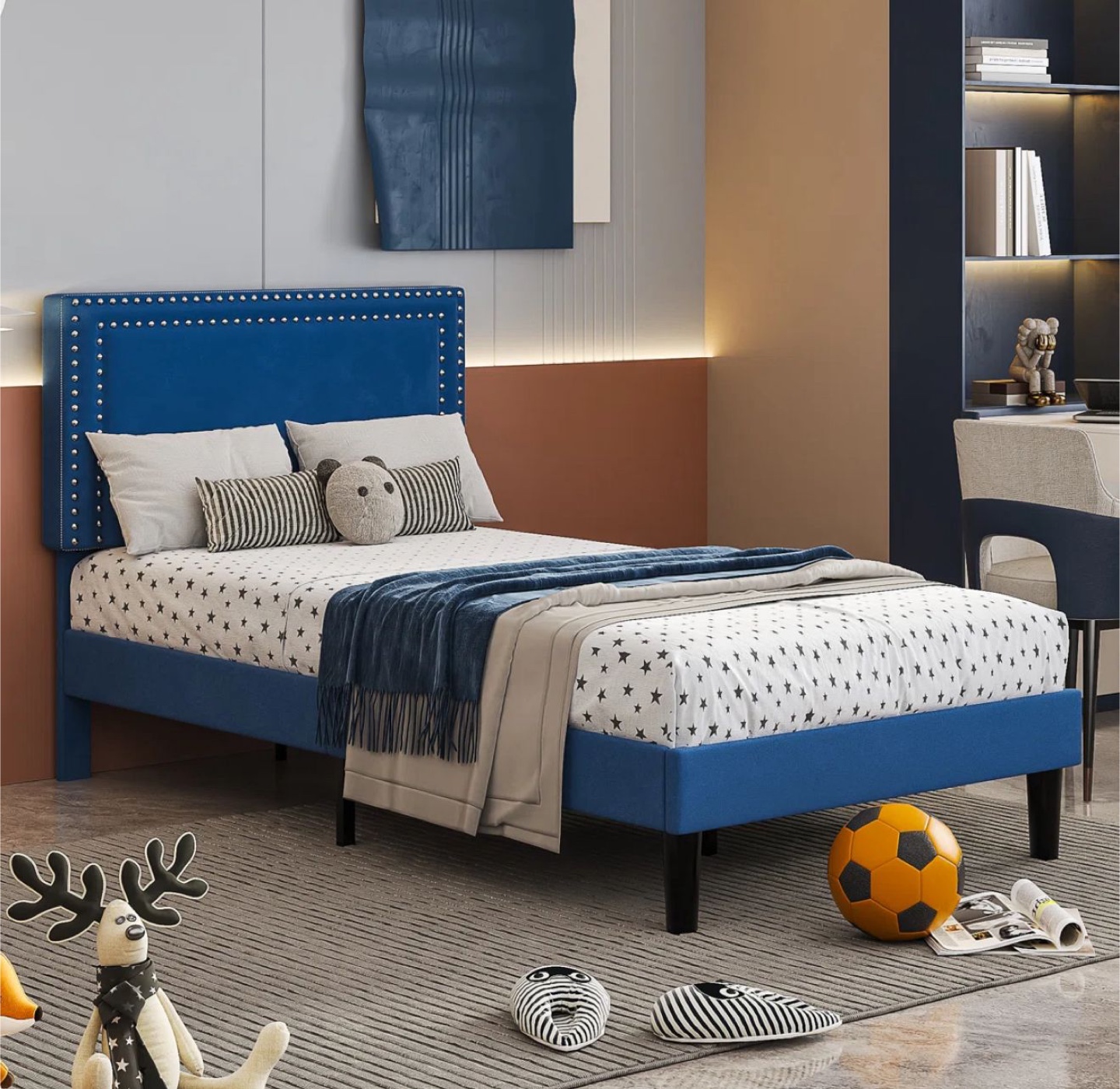 KHD-CY-TB05-DBLU Blue Bed Frame - photo 2