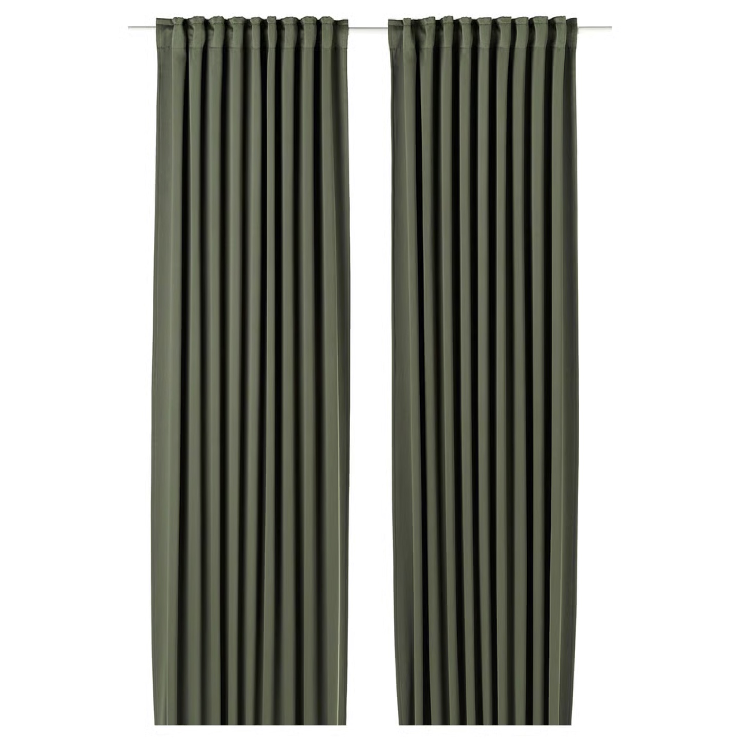 IKEA Majgull Blackout Curtains - Dark Green, 57x98" - photo 2