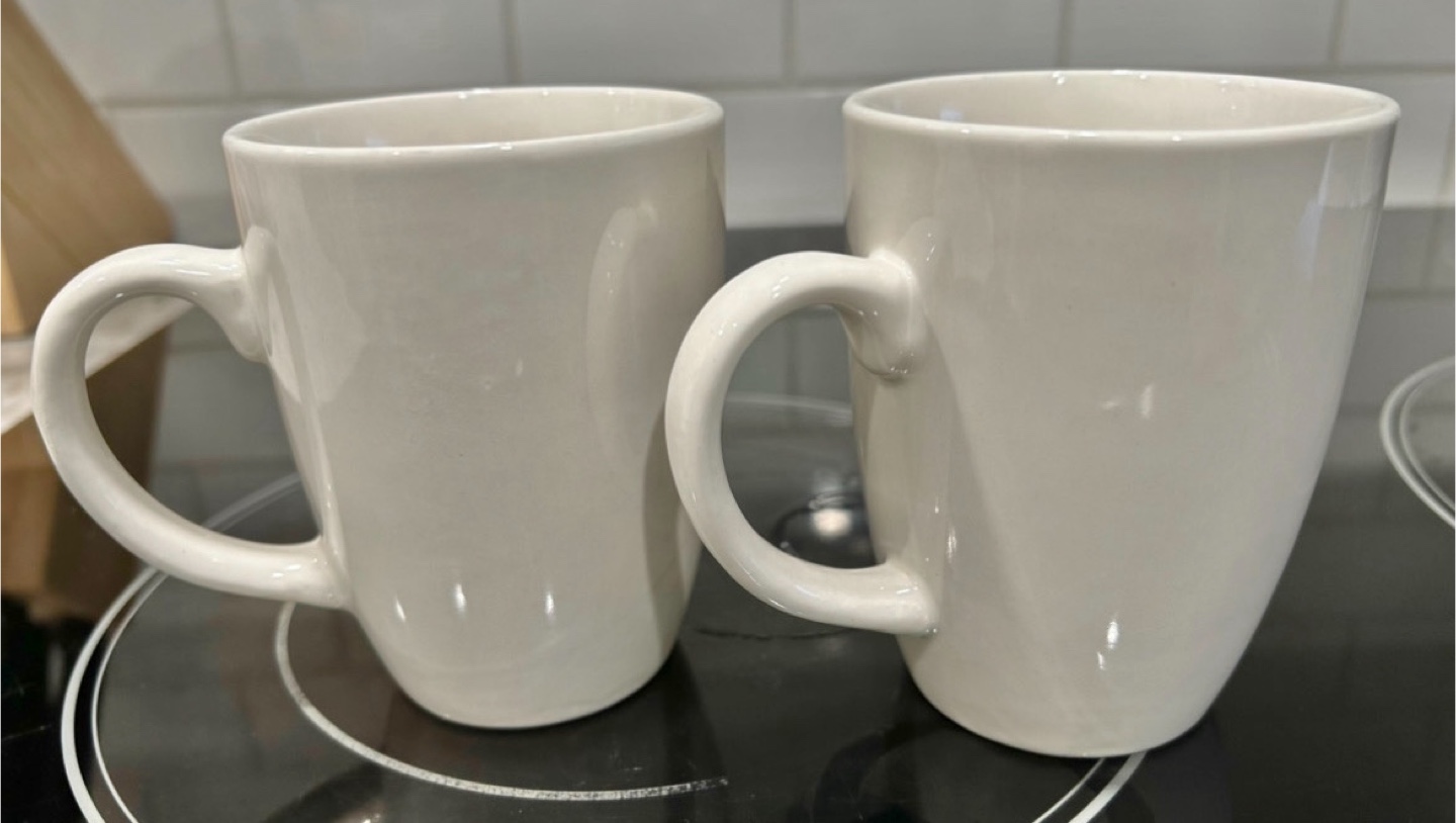 Lint Home Quadro White Mugs - Set of 2