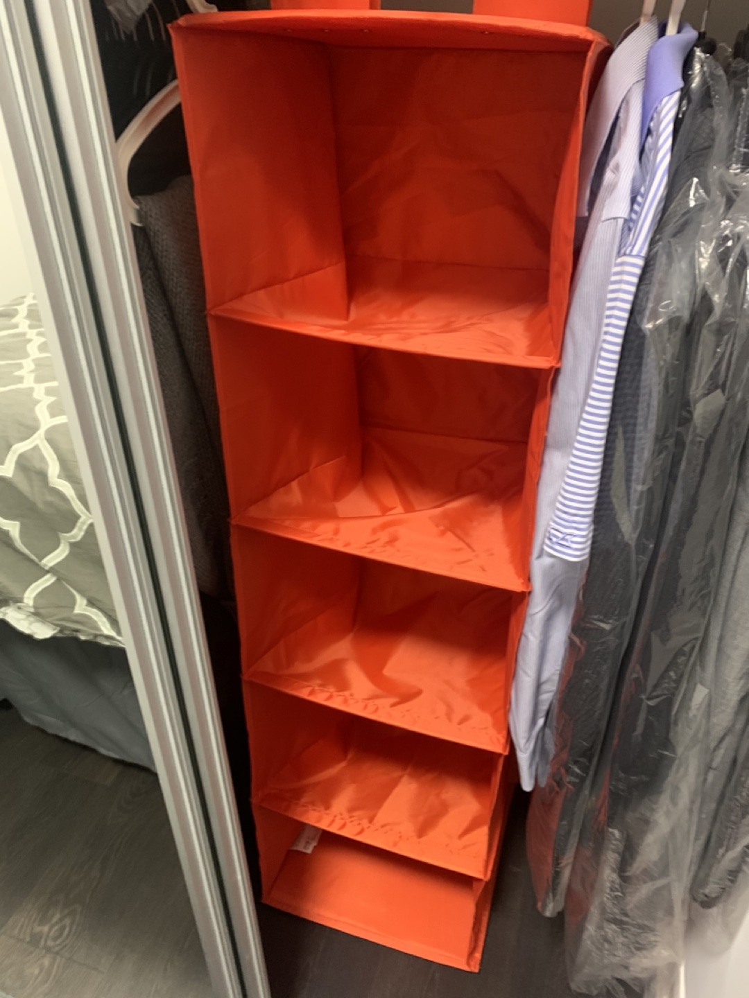 Orange Hanging Closet Organizer