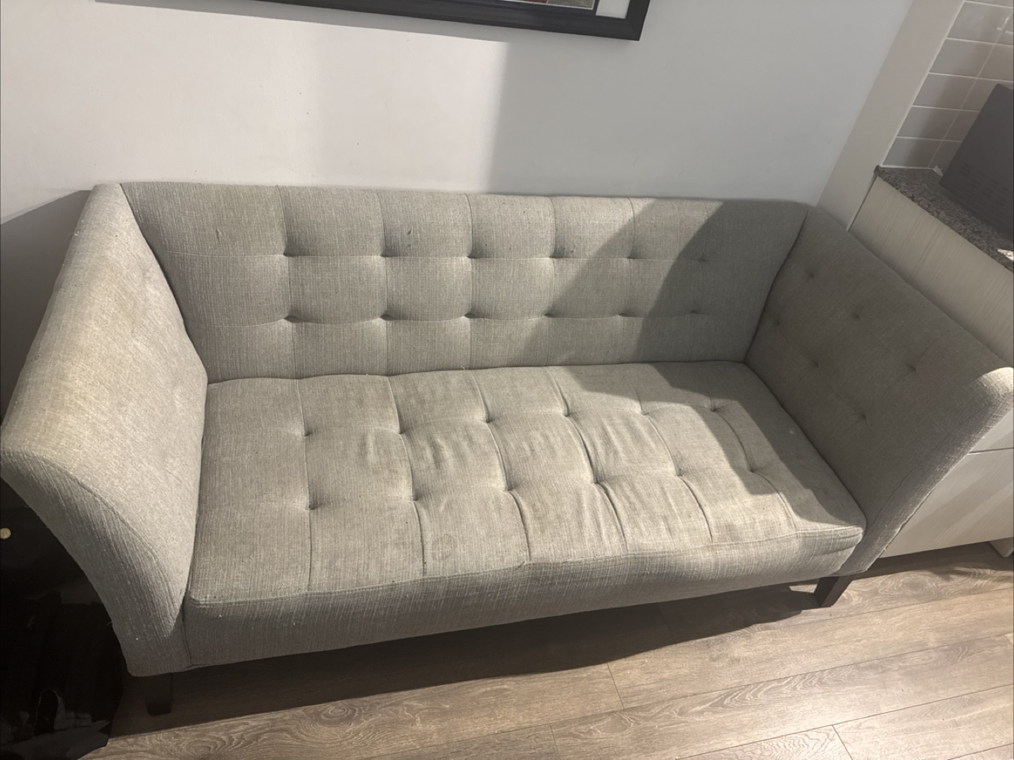 Hudson Bay Grey Loveseat Sofa with Ottoman - photo 2
