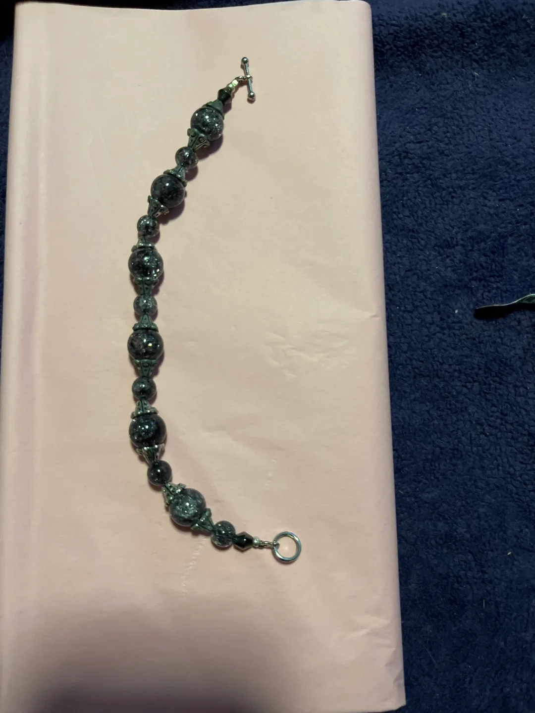 Beaded Bracelet - Black & Silver image indicator(4)