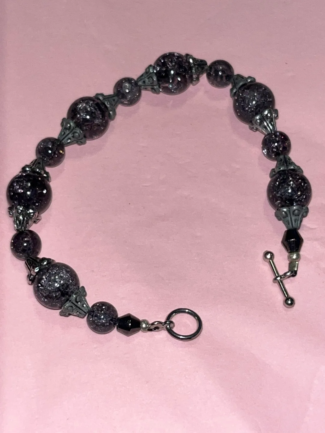 Beaded Bracelet - Black & Silver image indicator(5)