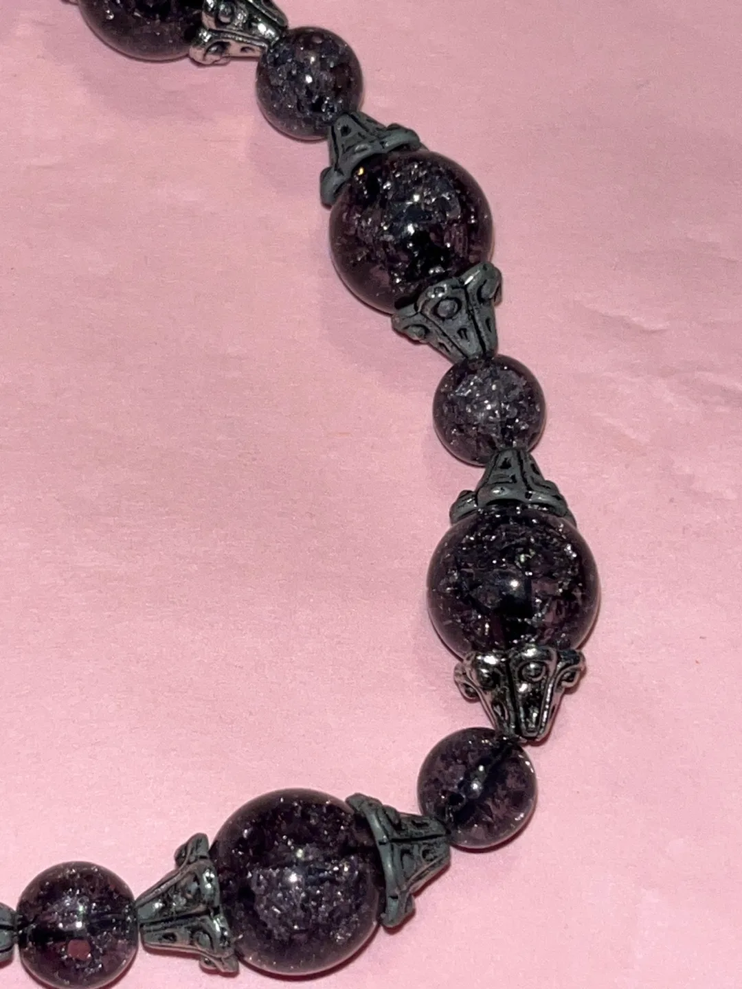 Beaded Bracelet - Black & Silver image indicator(7)
