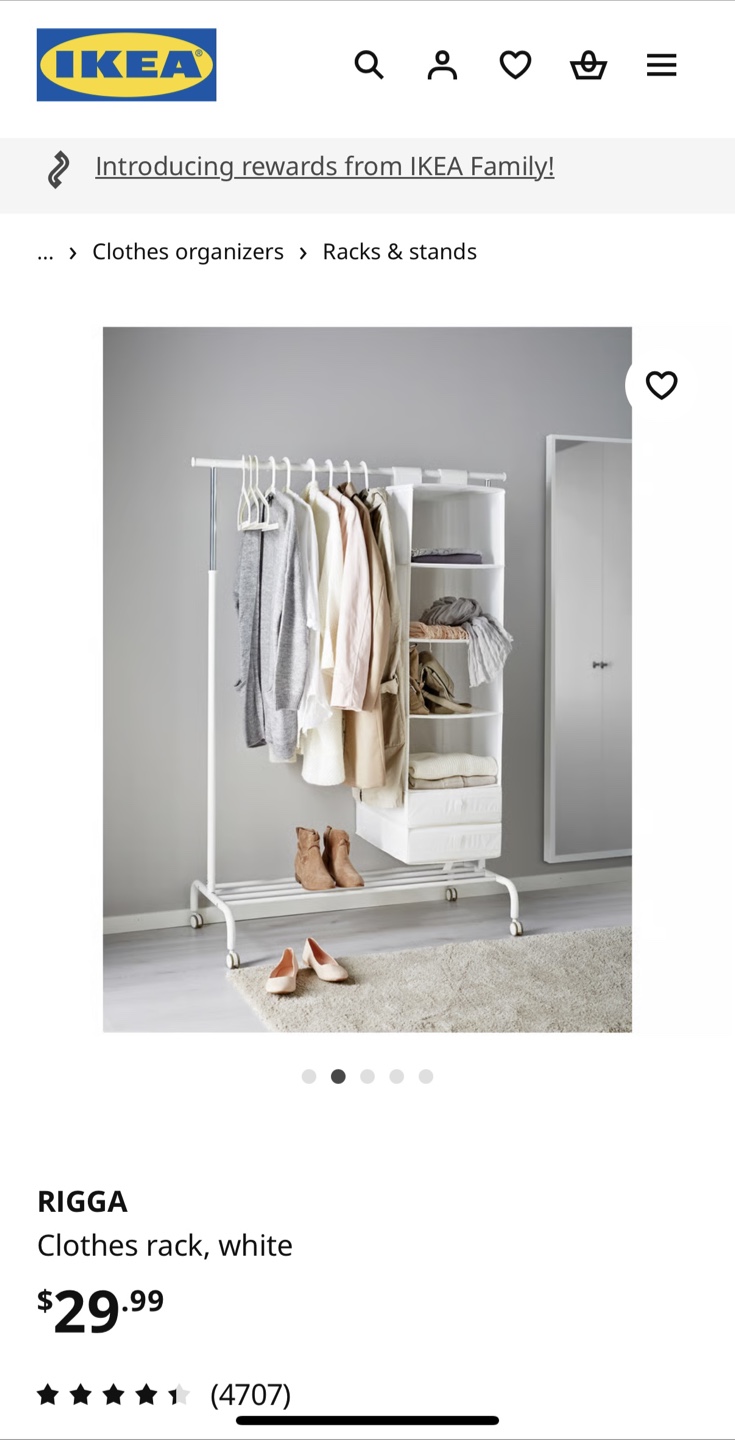 IKEA RIGGA Clothes Rack – White