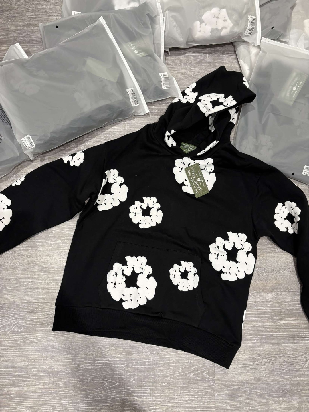 Dream Team Flowers Black Hoodie