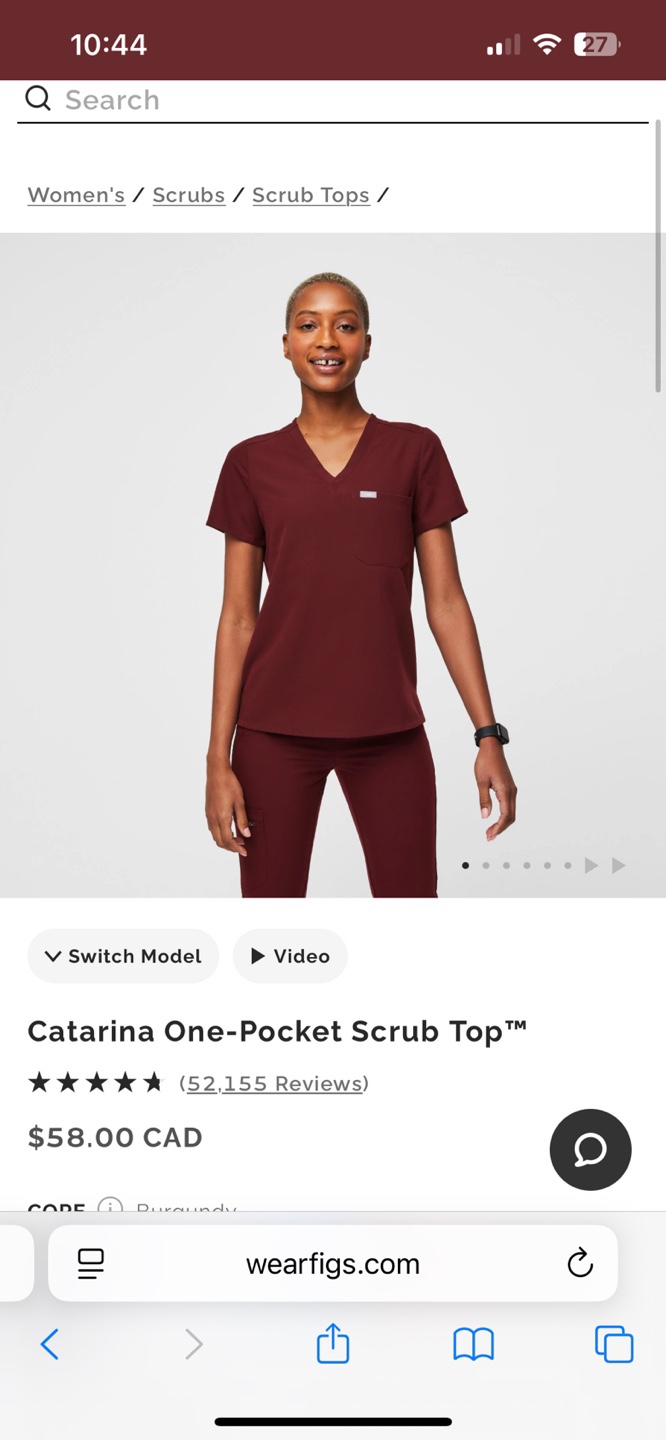 FIGS Scrub Set - XS, Burgundy - photo 4