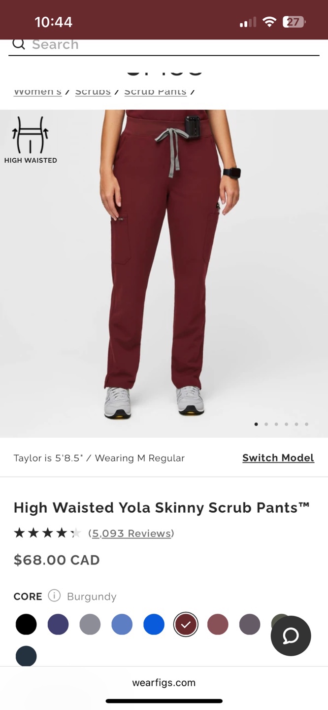 FIGS Scrub Set - XS, Burgundy - photo 5