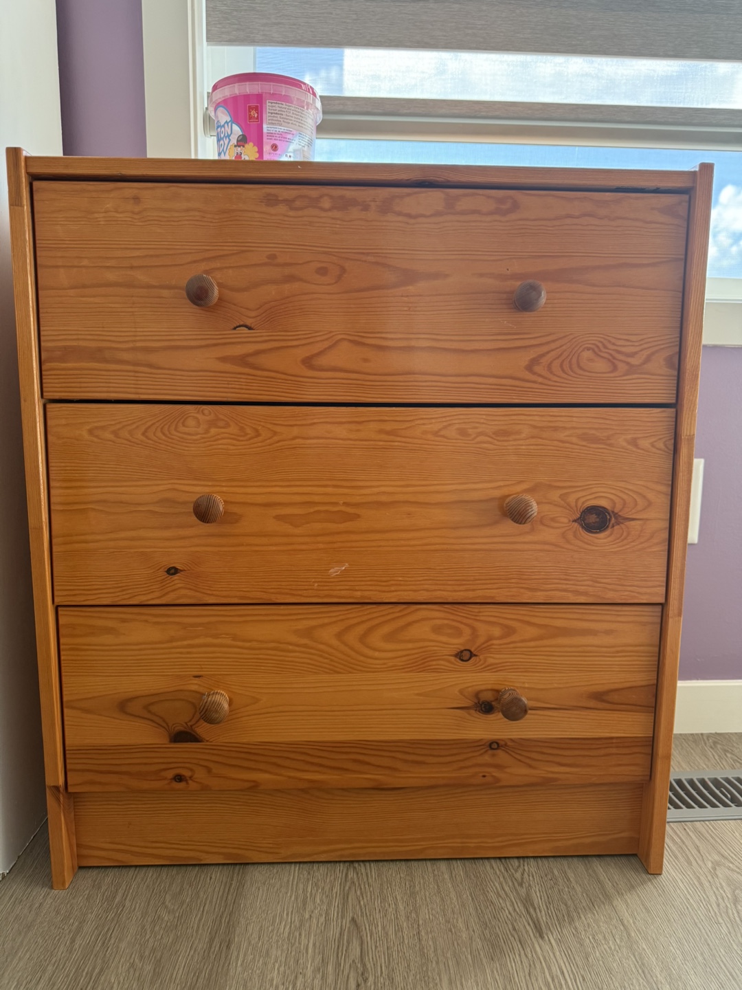 Wooden 3-Drawer Dresser