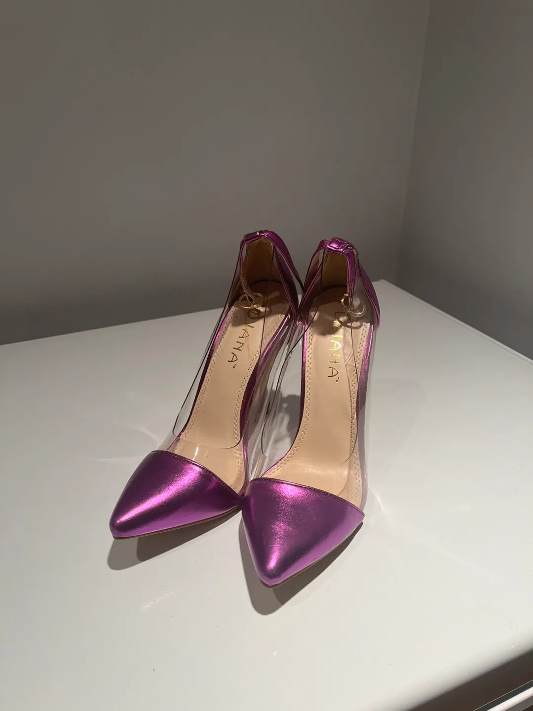 Metallic Purple Heels, Size 7 thumbnail