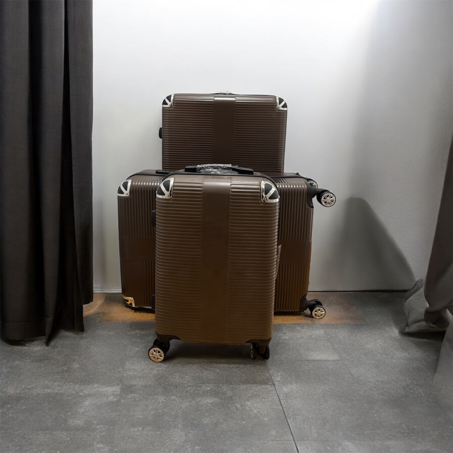 Luggage Set - 3 Piece Brown Suitcases - photo 4