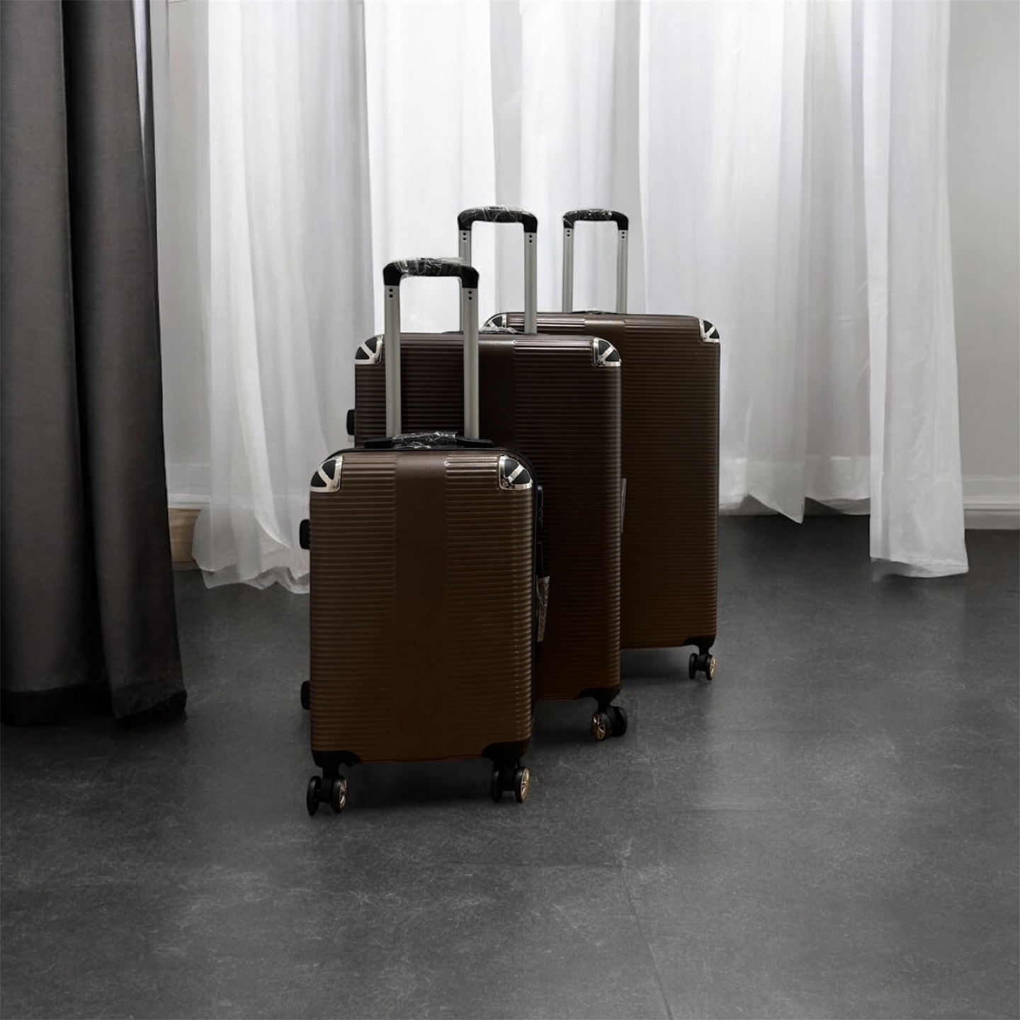 Luggage Set - 3 Piece Brown Suitcases