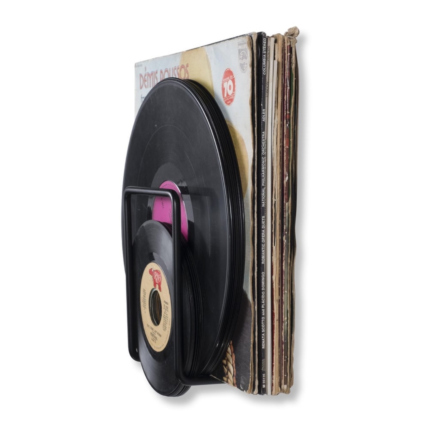 Vango Wall Mount Magazine Holder, Metal, Black (Set of 2) - photo 2