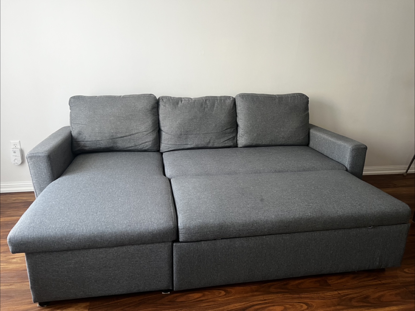 Grey Sleeper Sofa with Storage - photo 4
