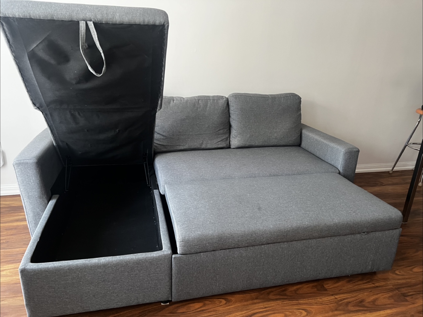 Grey Sleeper Sofa with Storage - photo 3