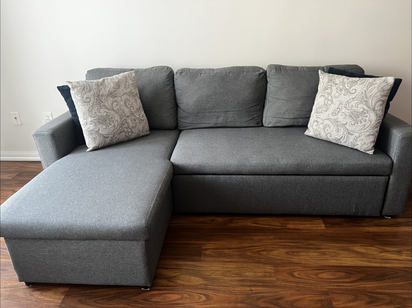 Grey Sleeper Sofa with Storage