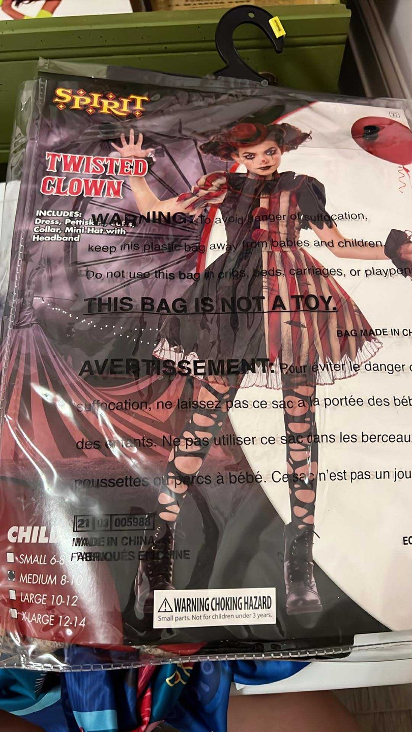 Spirit Halloween Twisted Clown Child Costume - Medium