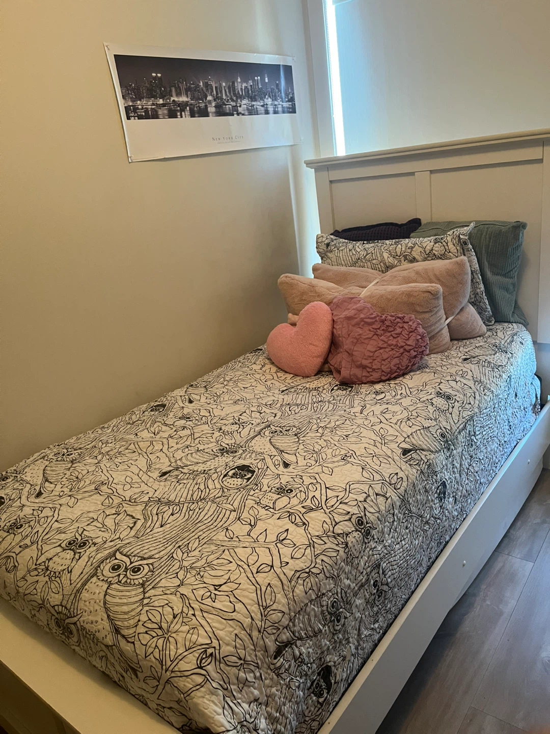 White Single Bed Frame with Mattress - photo 3