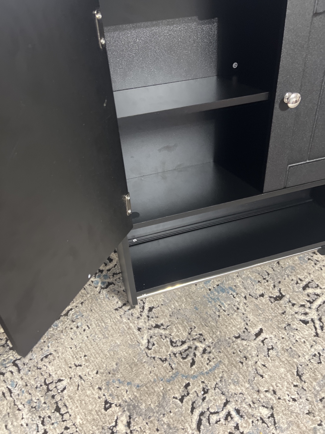 Black Bathroom Wall Cabinet with Towel Bar - photo 4