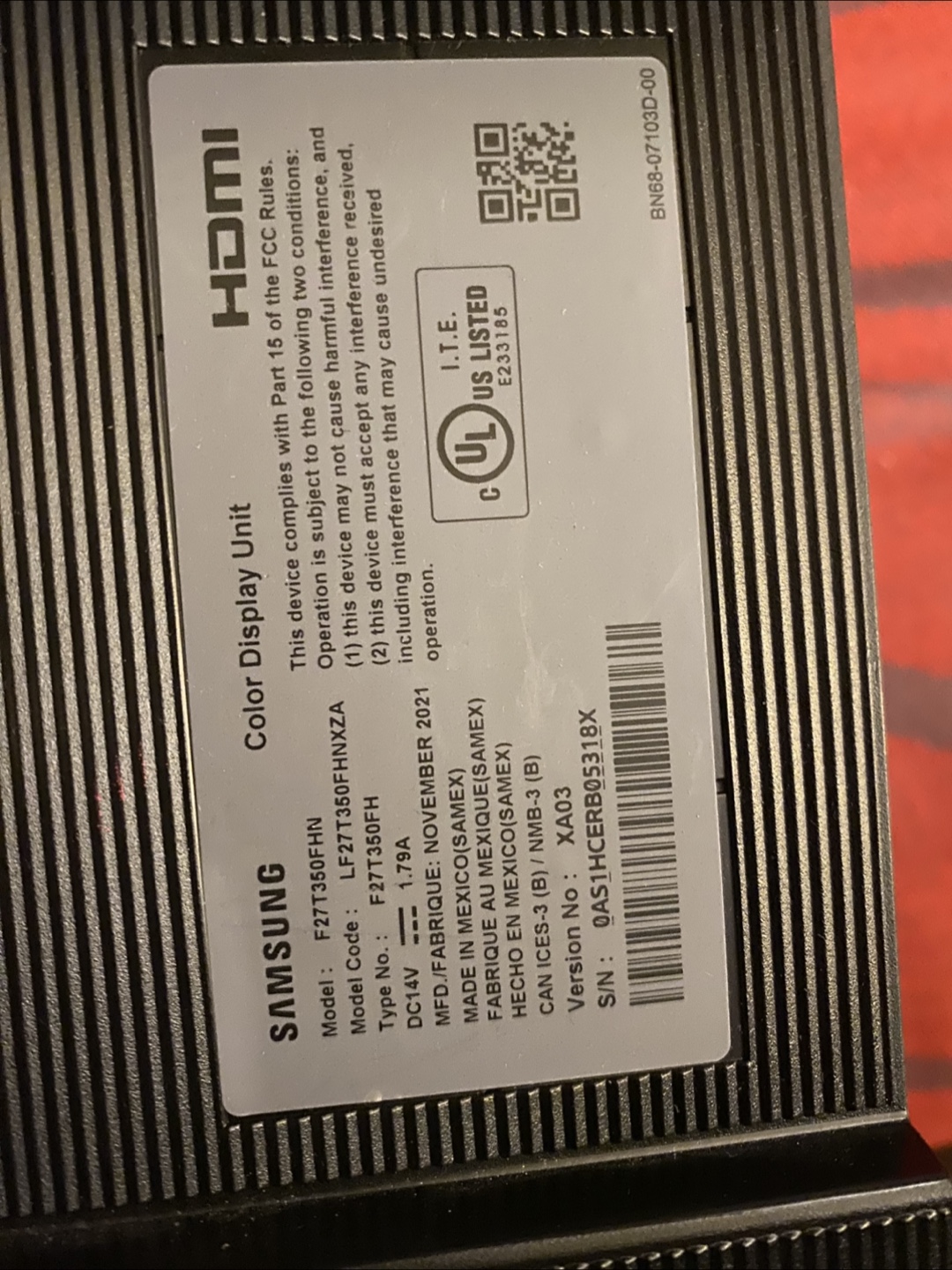 Samsung F27T350FHN 27" Monitor