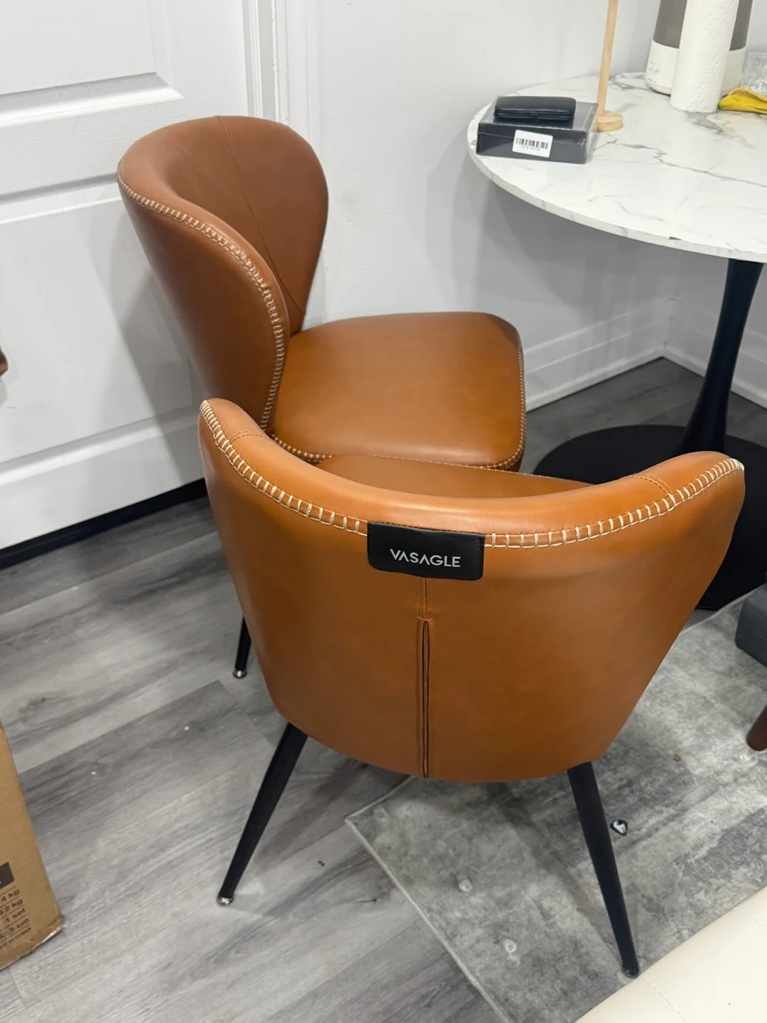 1 pair of VASAGLE Faux Leather Dining Chair - Brown thumbnail
