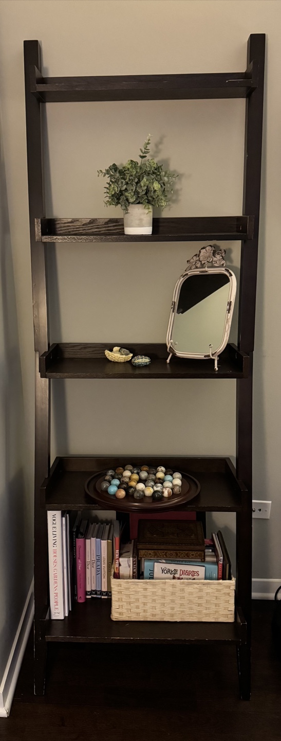Dark Brown Leaning Ladder Shelf