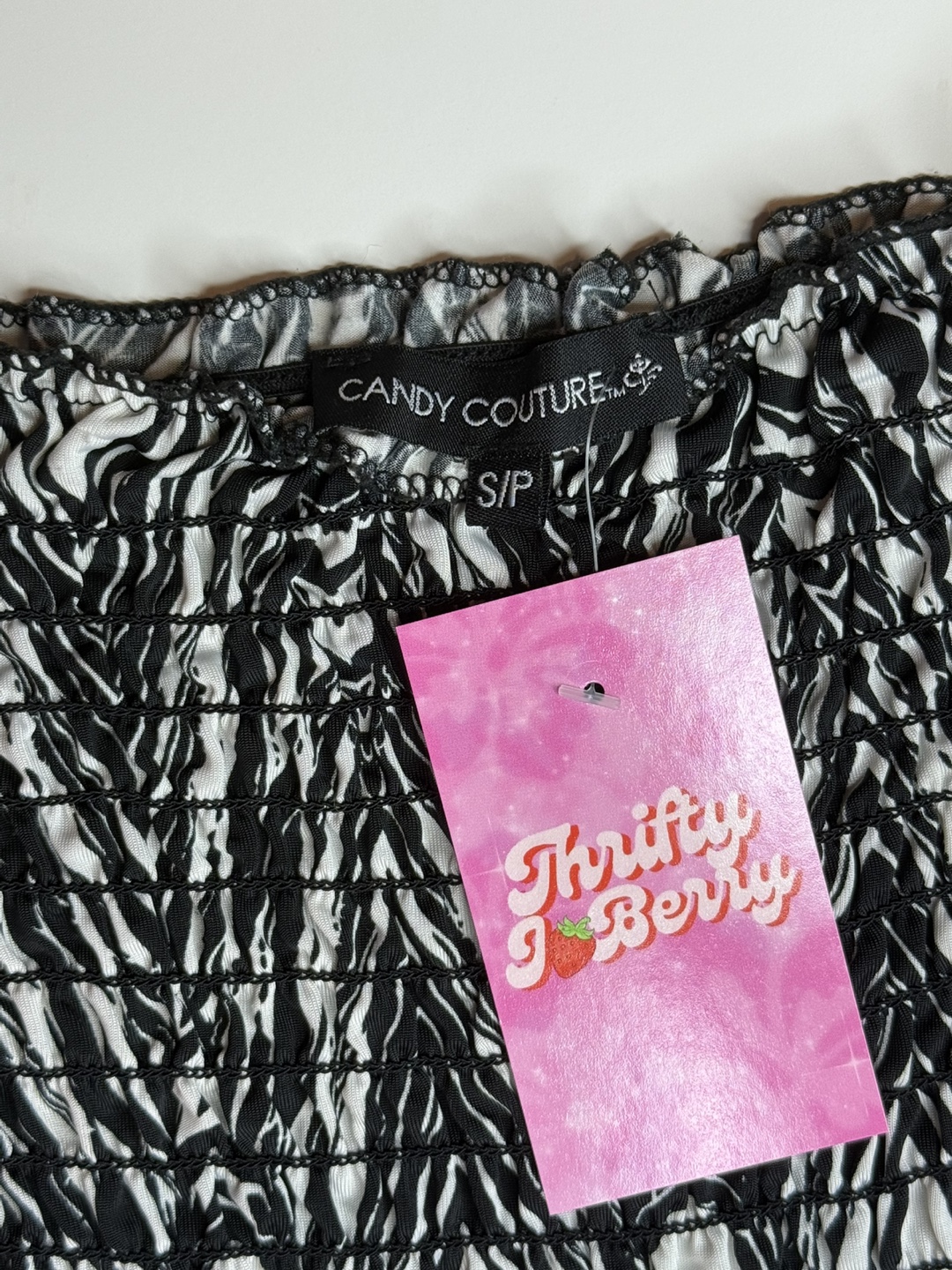 Candy Couture Black & White Tube Top - Size S - photo 2