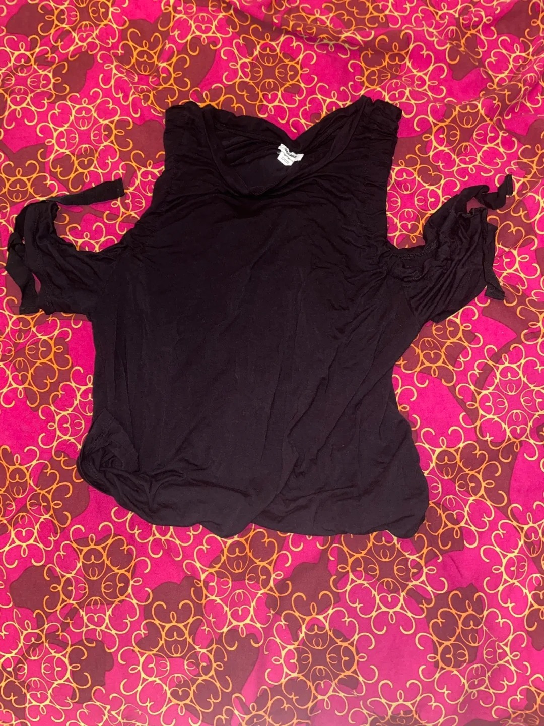 Garage Black Cold Shoulder Top - Size M thumbnail