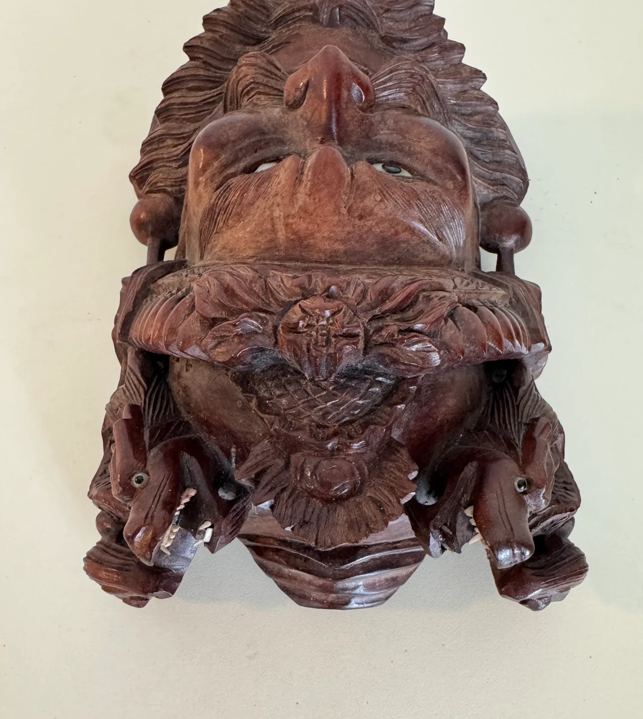 Vintage Hand Carved Wooden Mask image indicator(4)