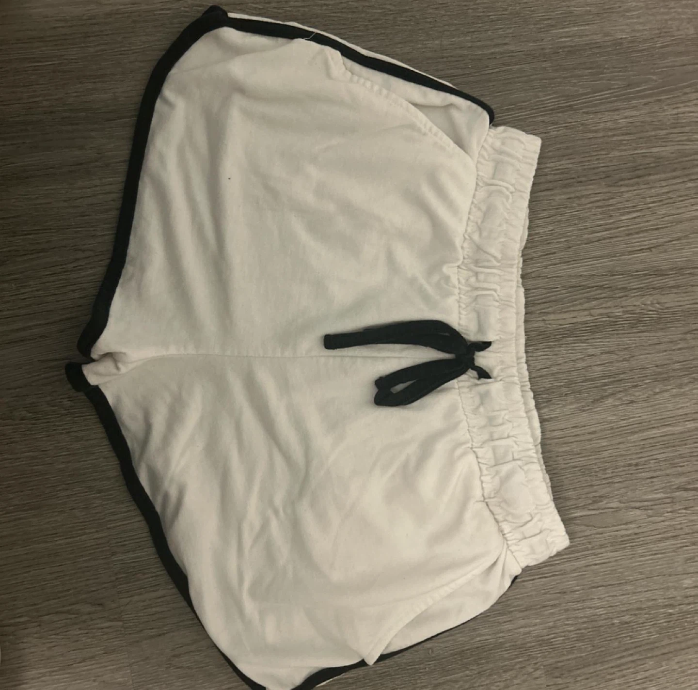 White Athletic Shorts with Black Trim