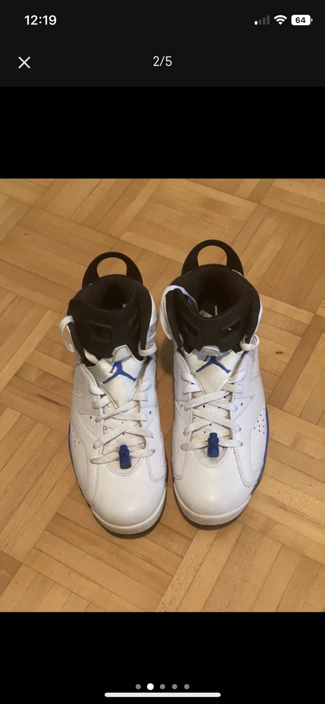 Air Jordan 6 Retro White/Sport Blue, Size 11 - photo 2