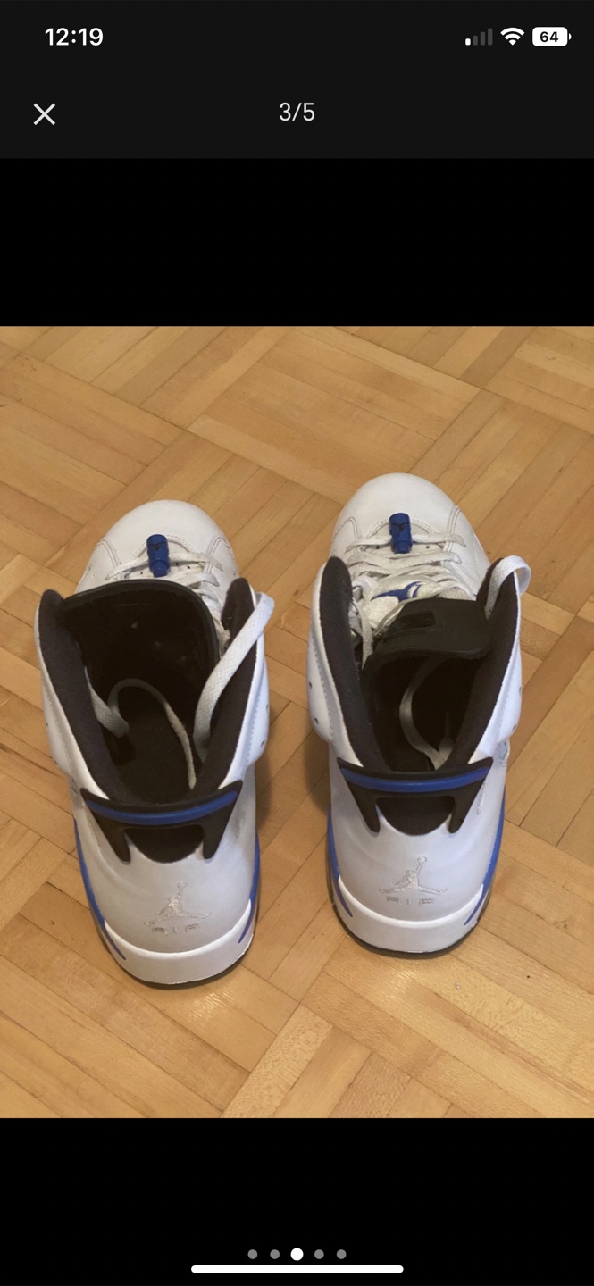 Air Jordan 6 Retro White/Sport Blue, Size 11 - photo 3