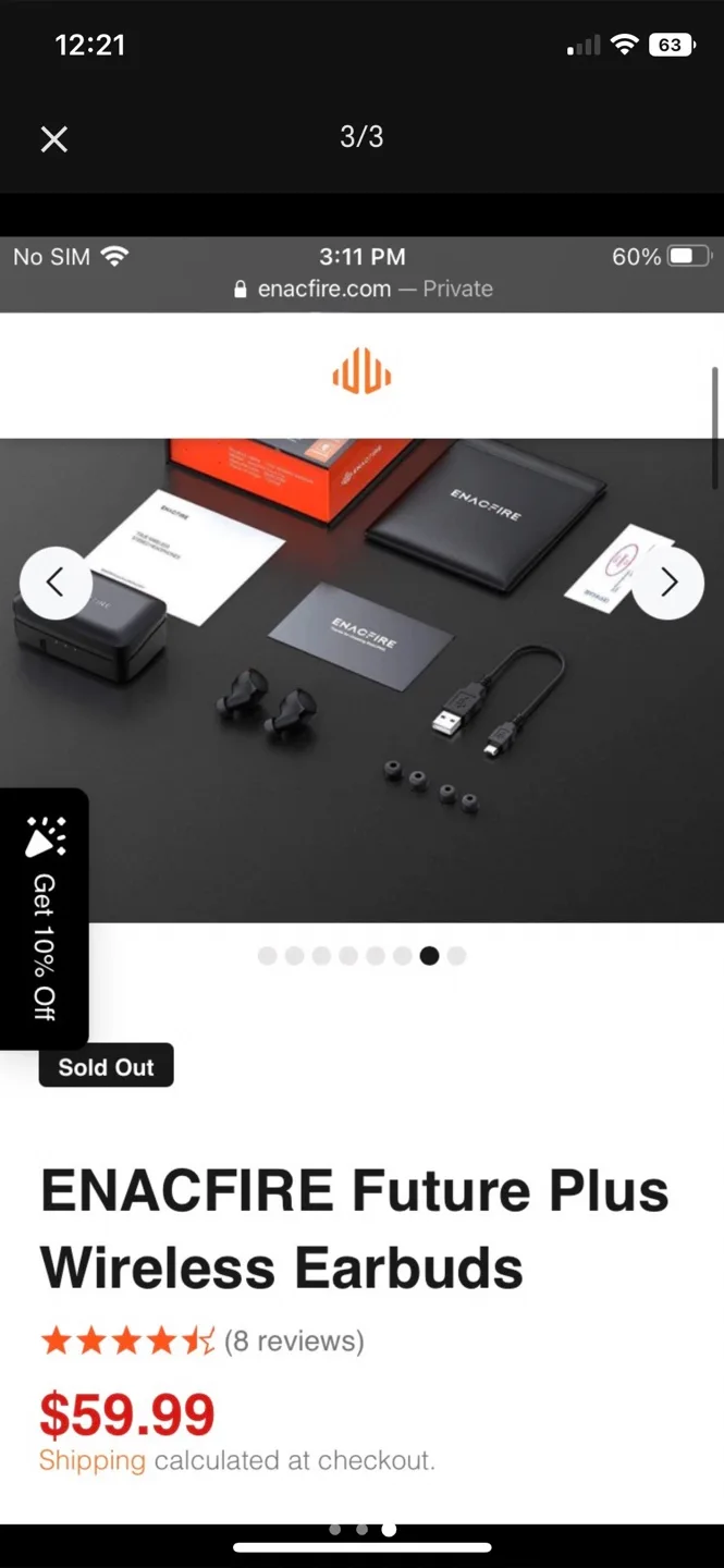 ENACFIRE Future Plus True Wireless Earbuds - New! thumbnail