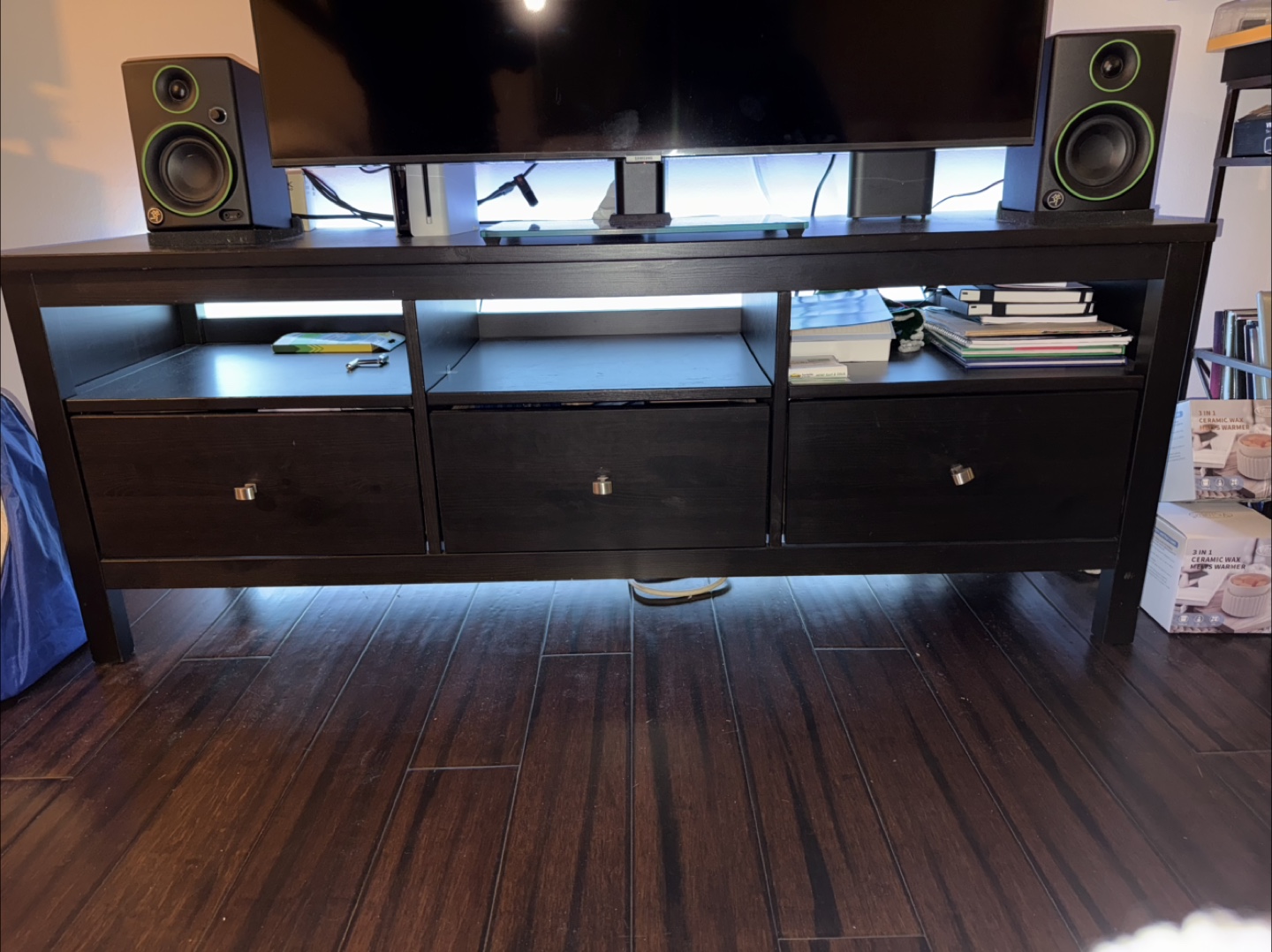 Black TV Stand w/ LED Lights