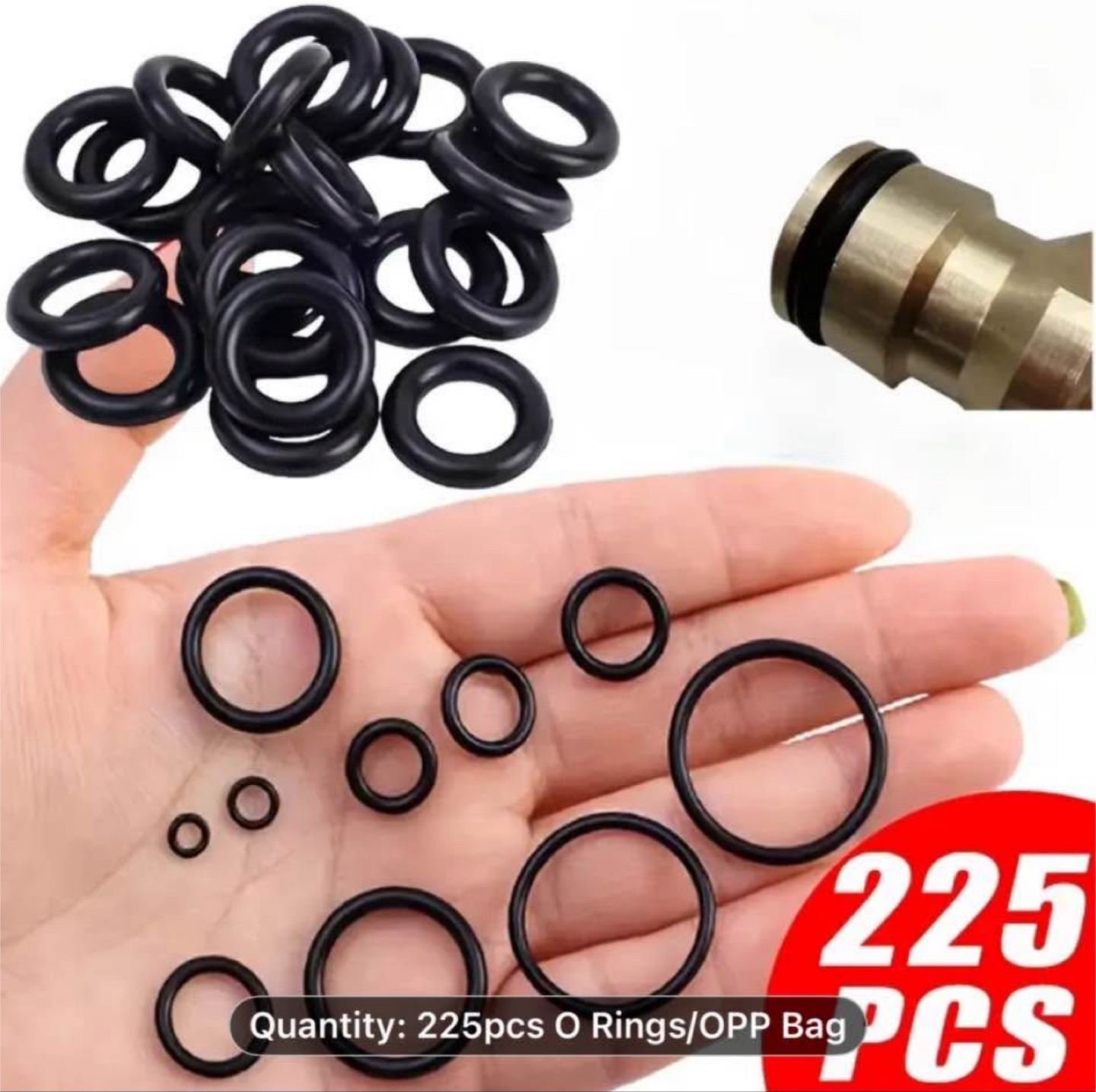 O Ring Kit 225pcs, O Ring Assortment Kit 18 Size