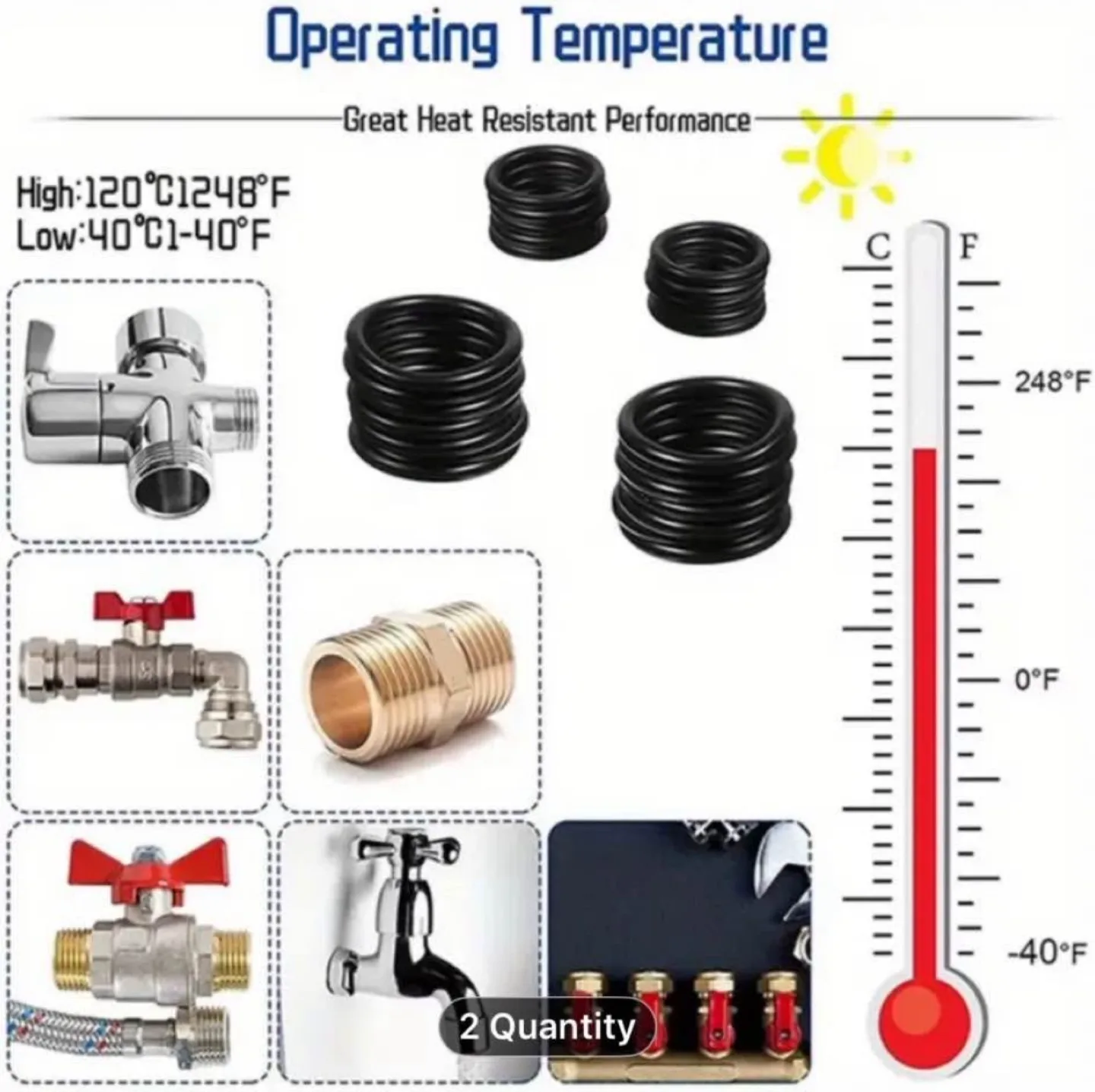 O Ring Kit 225pcs, O Ring Assortment Kit 18 Size image indicator(7)
