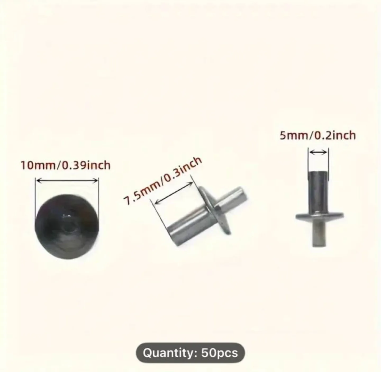 50pcs Aluminum & Stainless Steel Flat Round Head Rivets image indicator(3)