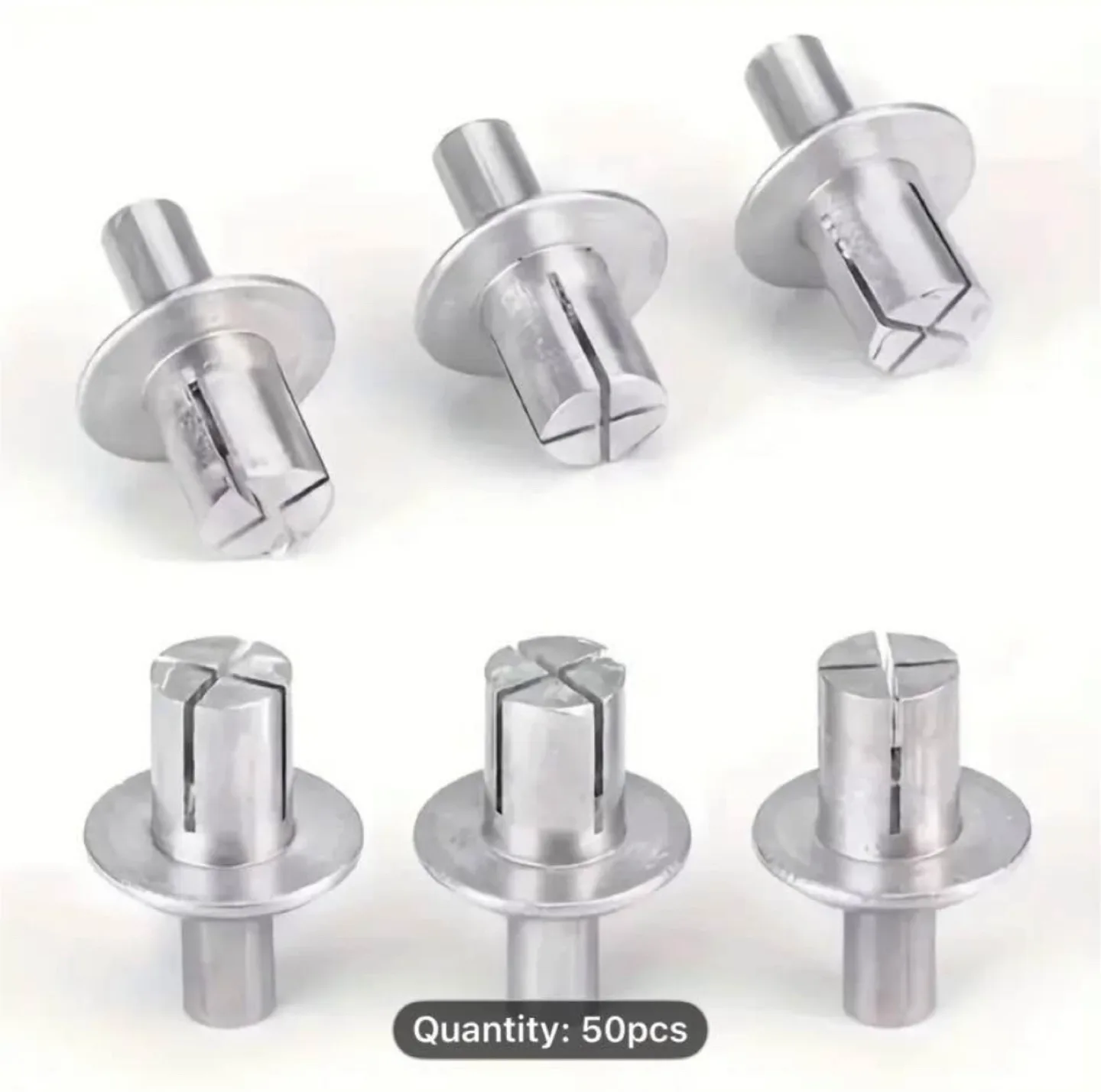 50pcs Aluminum & Stainless Steel Flat Round Head Rivets image indicator(6)