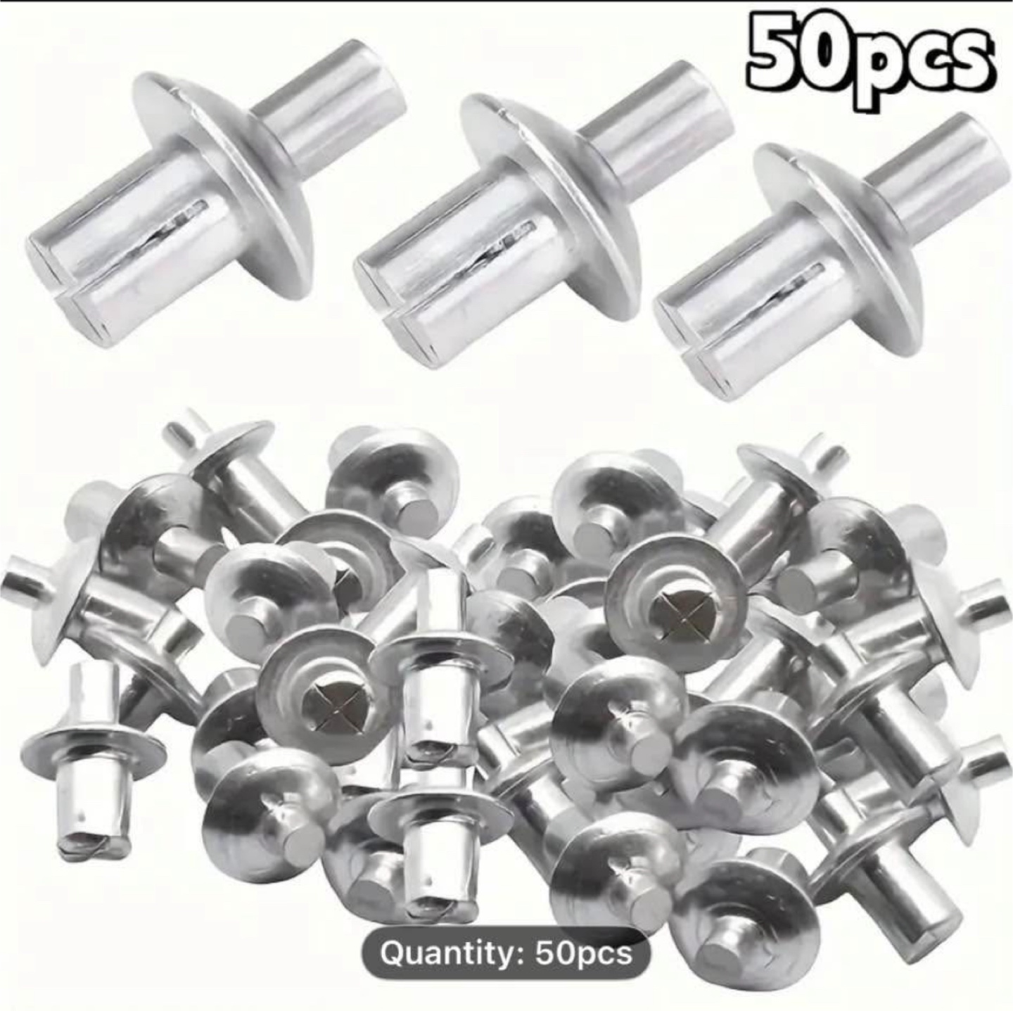 50pcs Aluminum & Stainless Steel Flat Round Head Rivets - photo 4