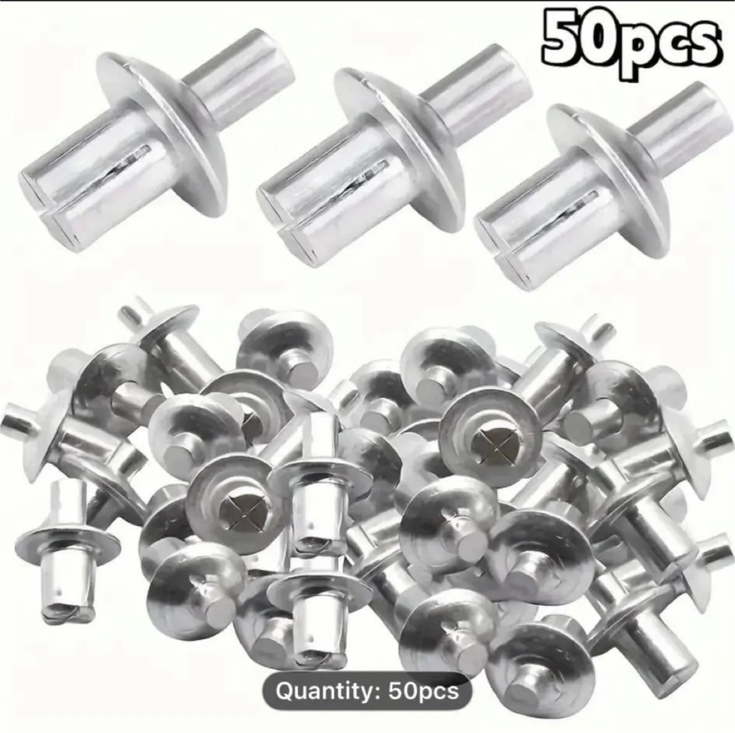 50pcs Aluminum & Stainless Steel Flat Round Head Rivets image indicator(4)