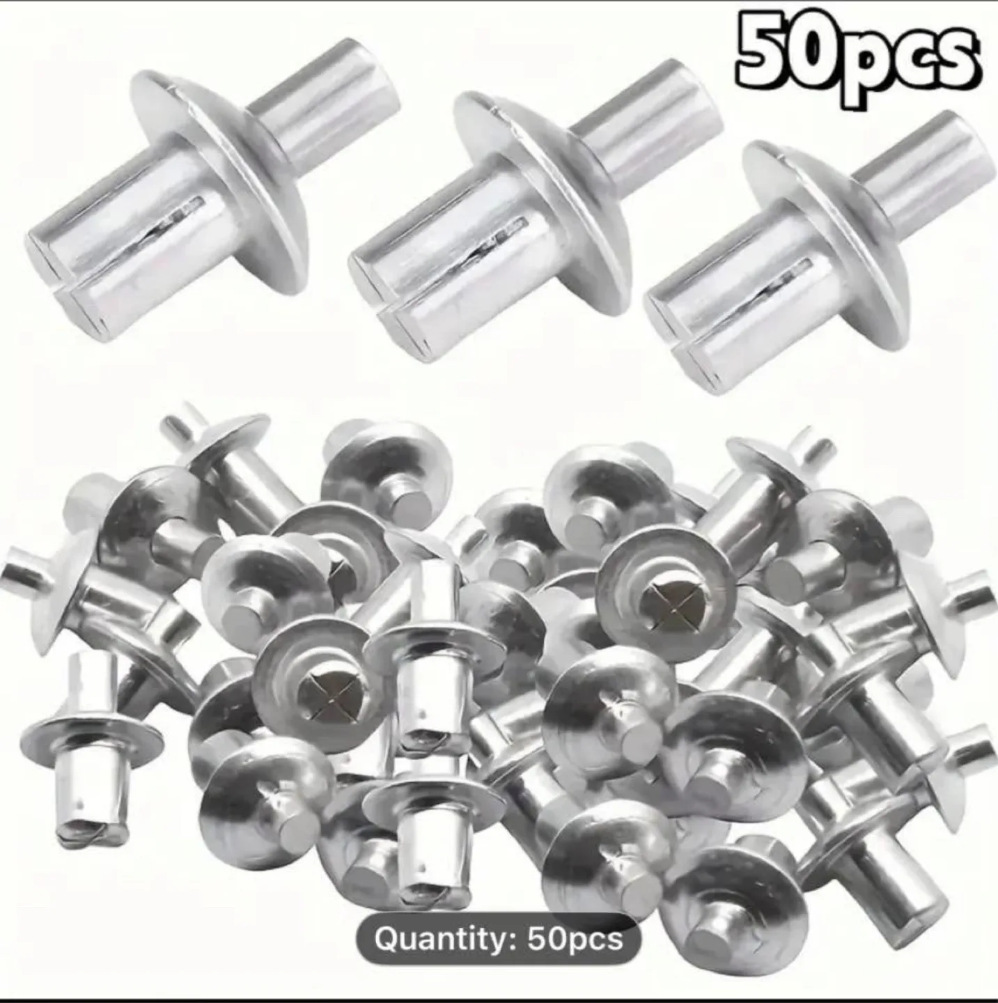 50pcs Aluminum & Stainless Steel Flat Round Head Rivets image indicator(7)