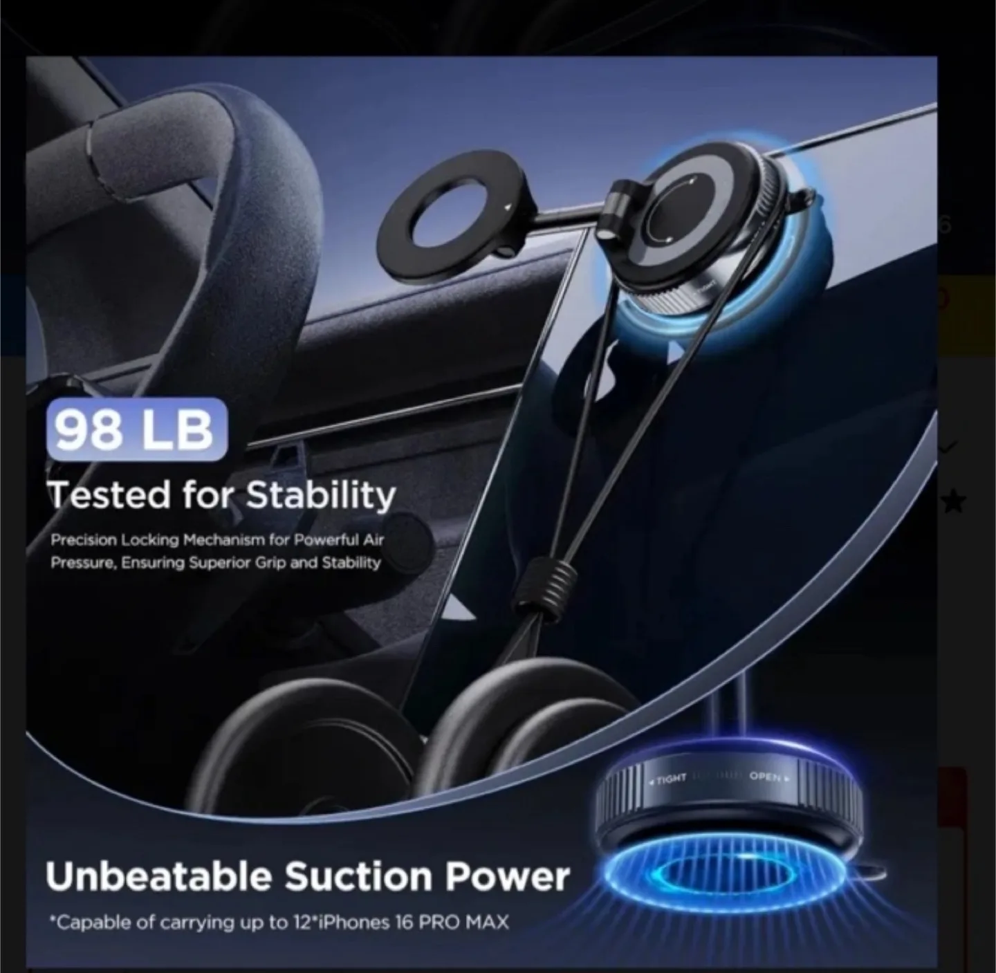 ‏Upgraded Aluminum Alloy Magnetic Phone Holder image indicator(5)