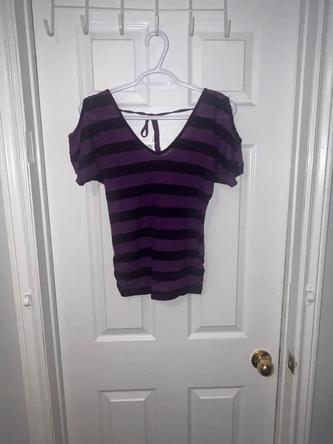 Striped Purple & Black Top thumbnail