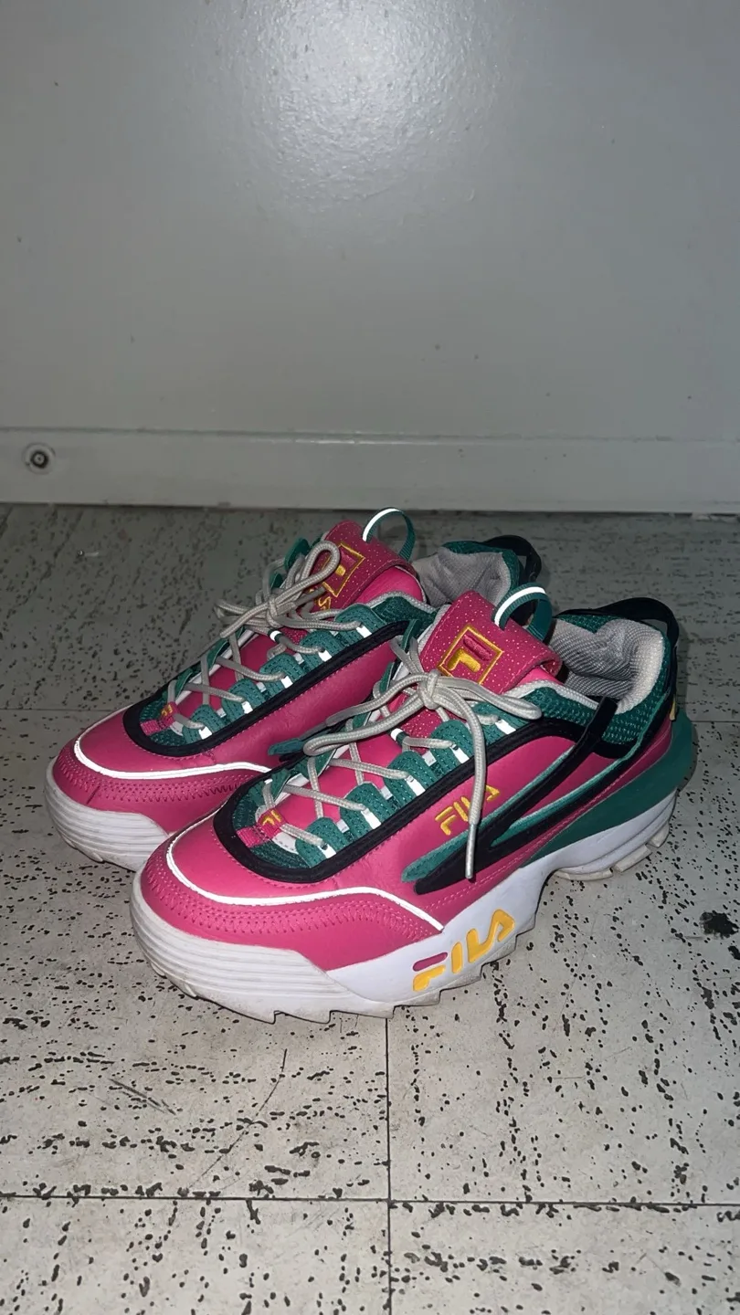 Back To School Fila Pink/Green Sneakers thumbnail