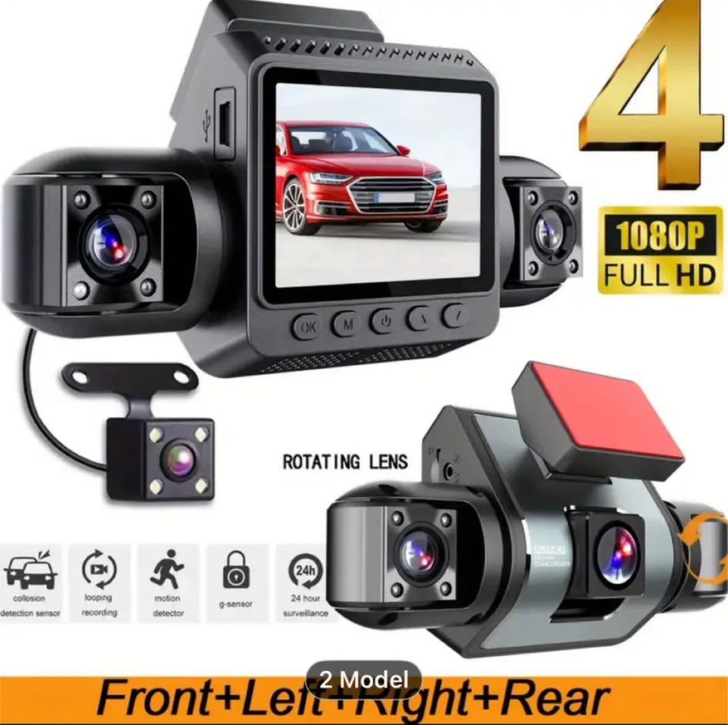 ZKCAMSPY 4-Channel 1080P Dash Cam image indicator(4)