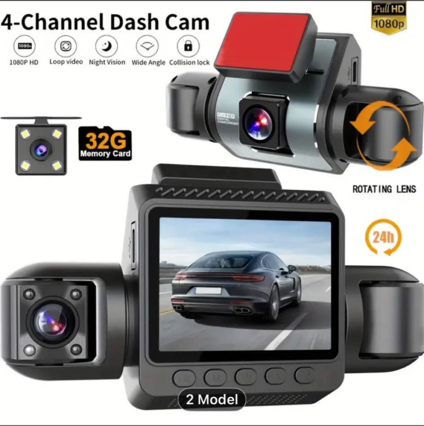 ZKCAMSPY 4-Channel 1080P Dash Cam image indicator(3)