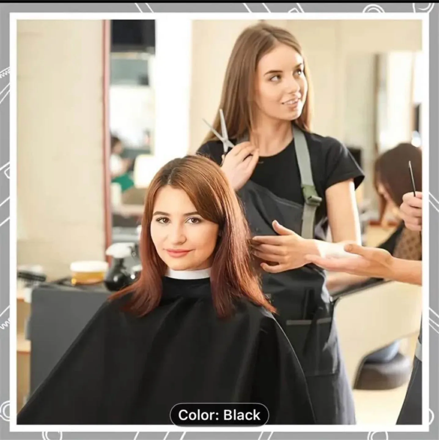 1pc Professional Black Barber Cape image indicator(6)