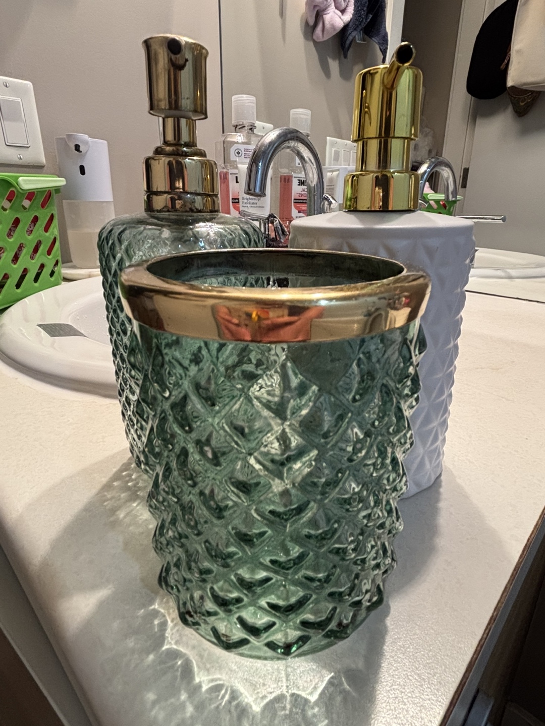 Soap Dispensers & storage for toothbrushes