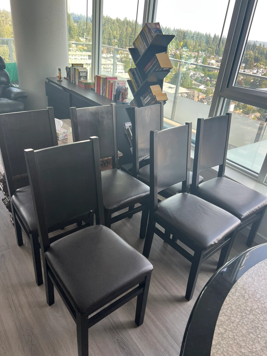 Set of 6 Black Dining Chairs