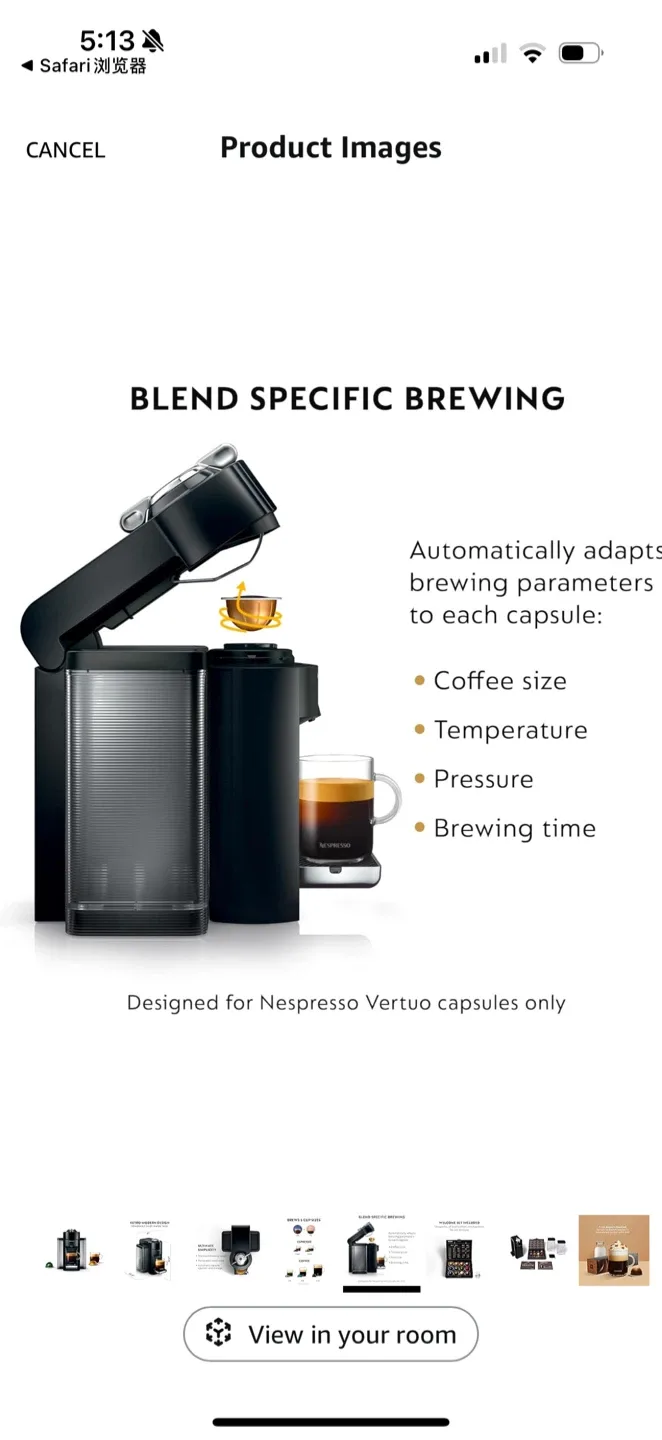 Gently used Nespresso VertuoLine Coffee Machine - Black image indicator(6)